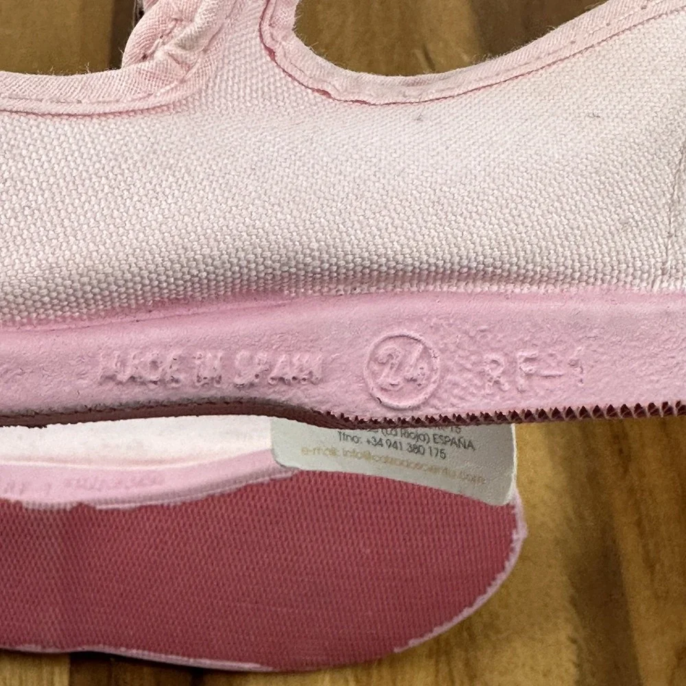 New Little Kids Cienta Pink Canvas Comfort Casual Mary Jane Shoes Size 7.5 C NWT